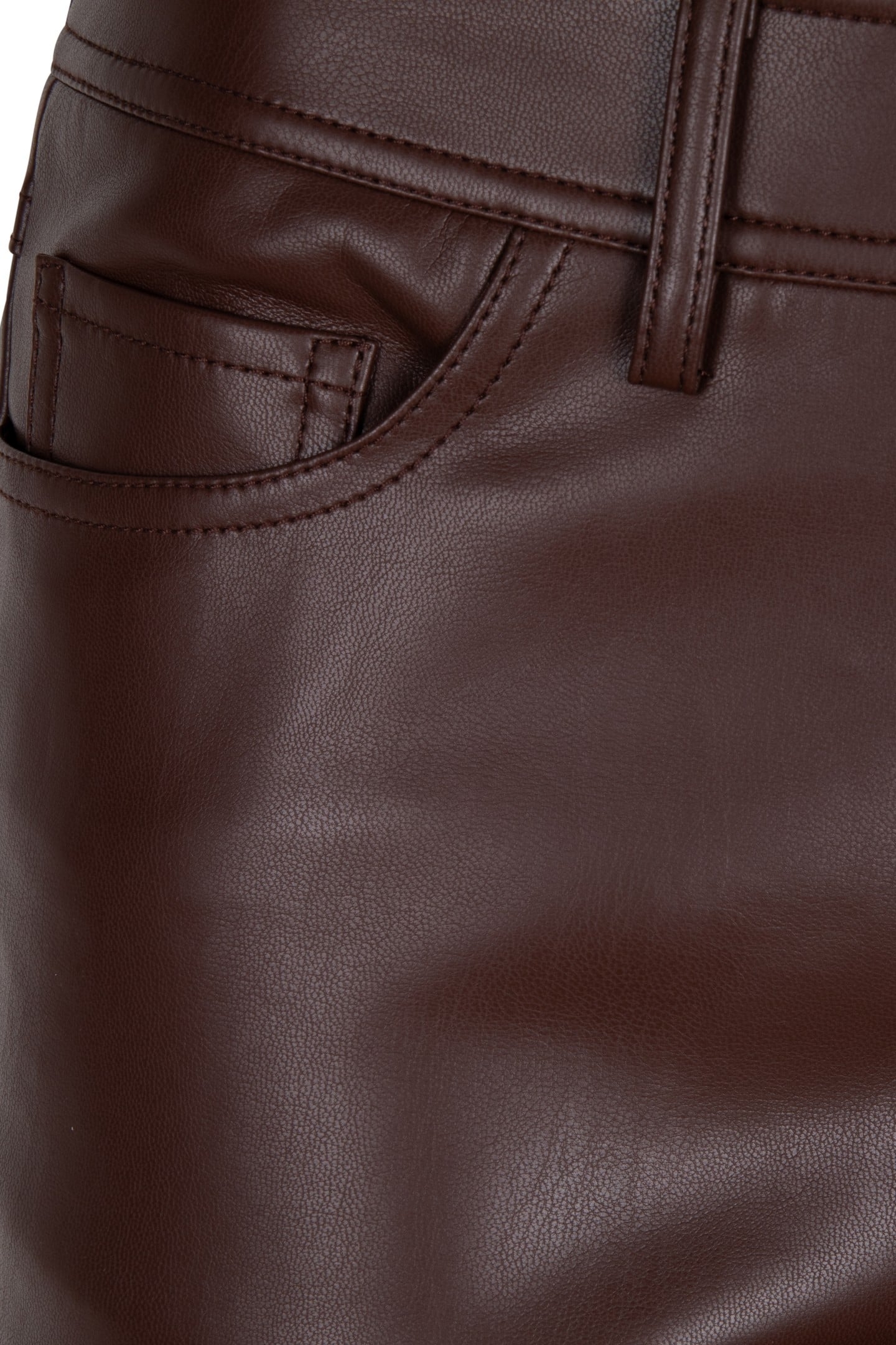 TROUSERS 5 POCKET VEGAN LEATHER CHOCOLATE 8