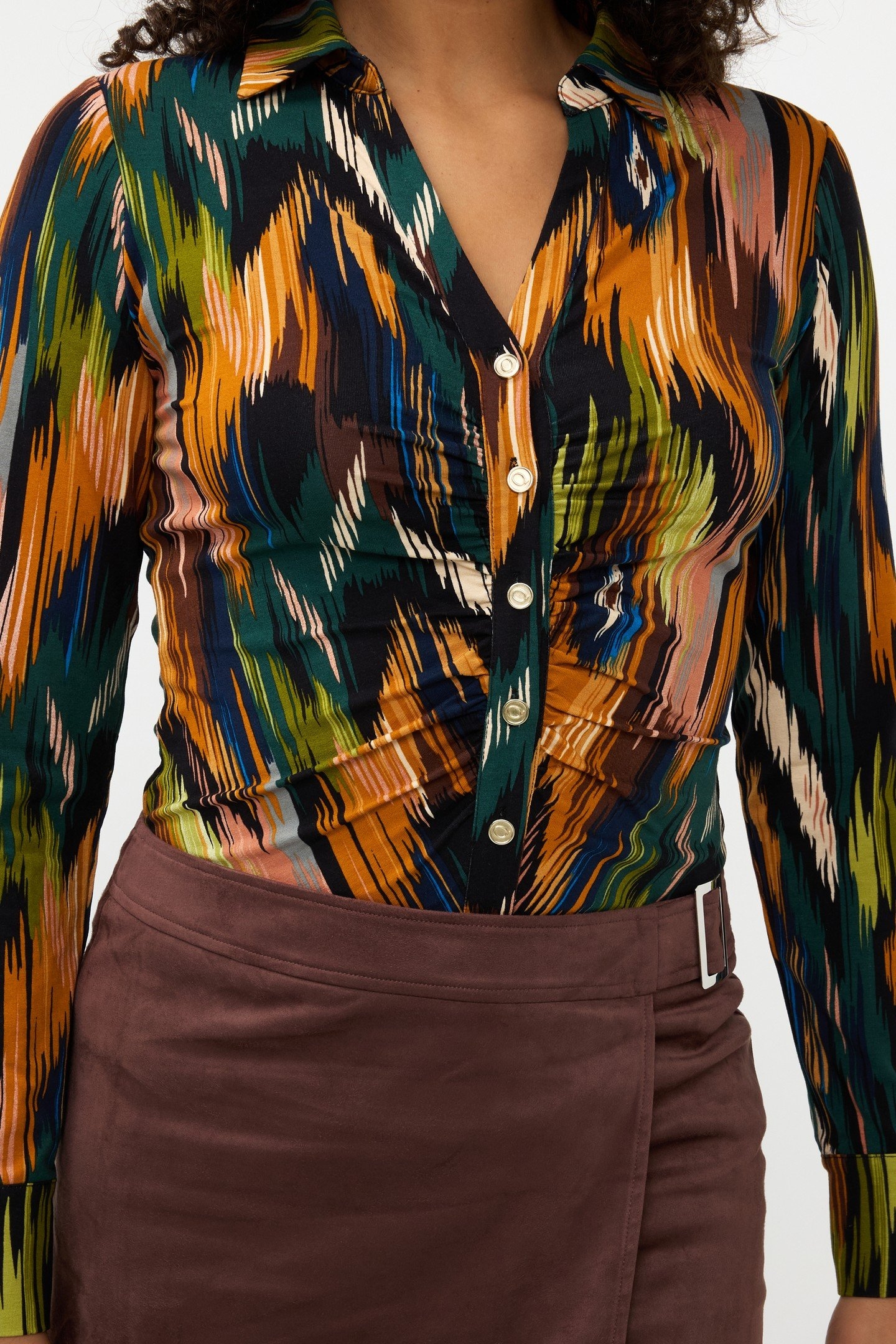 BLOUSE GATHERING UNIVERSE LIGHTNING SJ PRINT 7