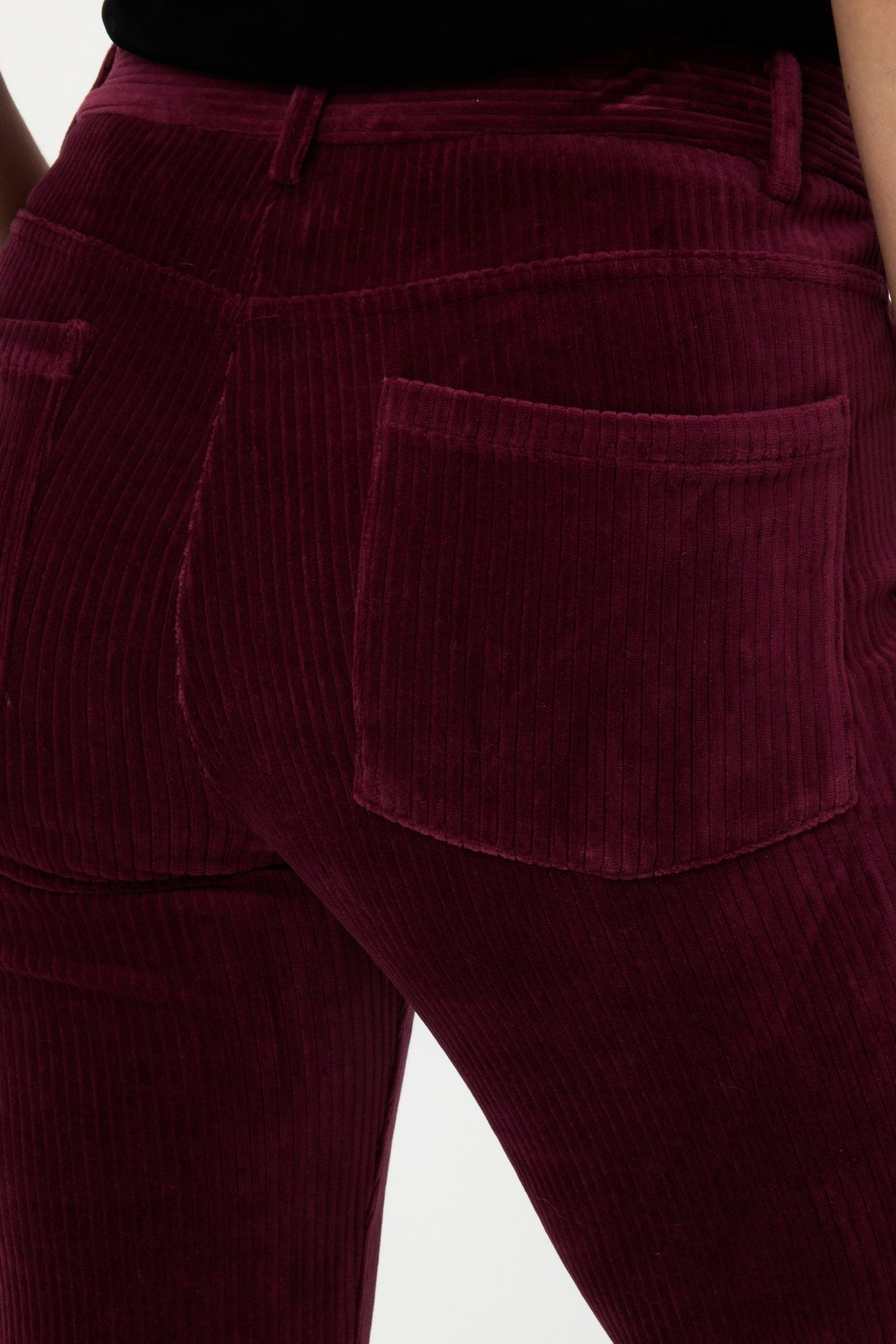 TROUSERS RIB FLAIR WINE RED 8