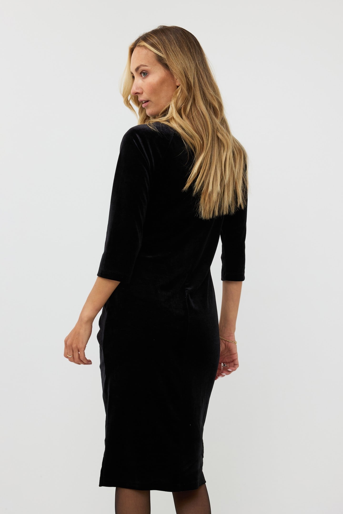 DRESS VELOURS GATHERING BLACK 3