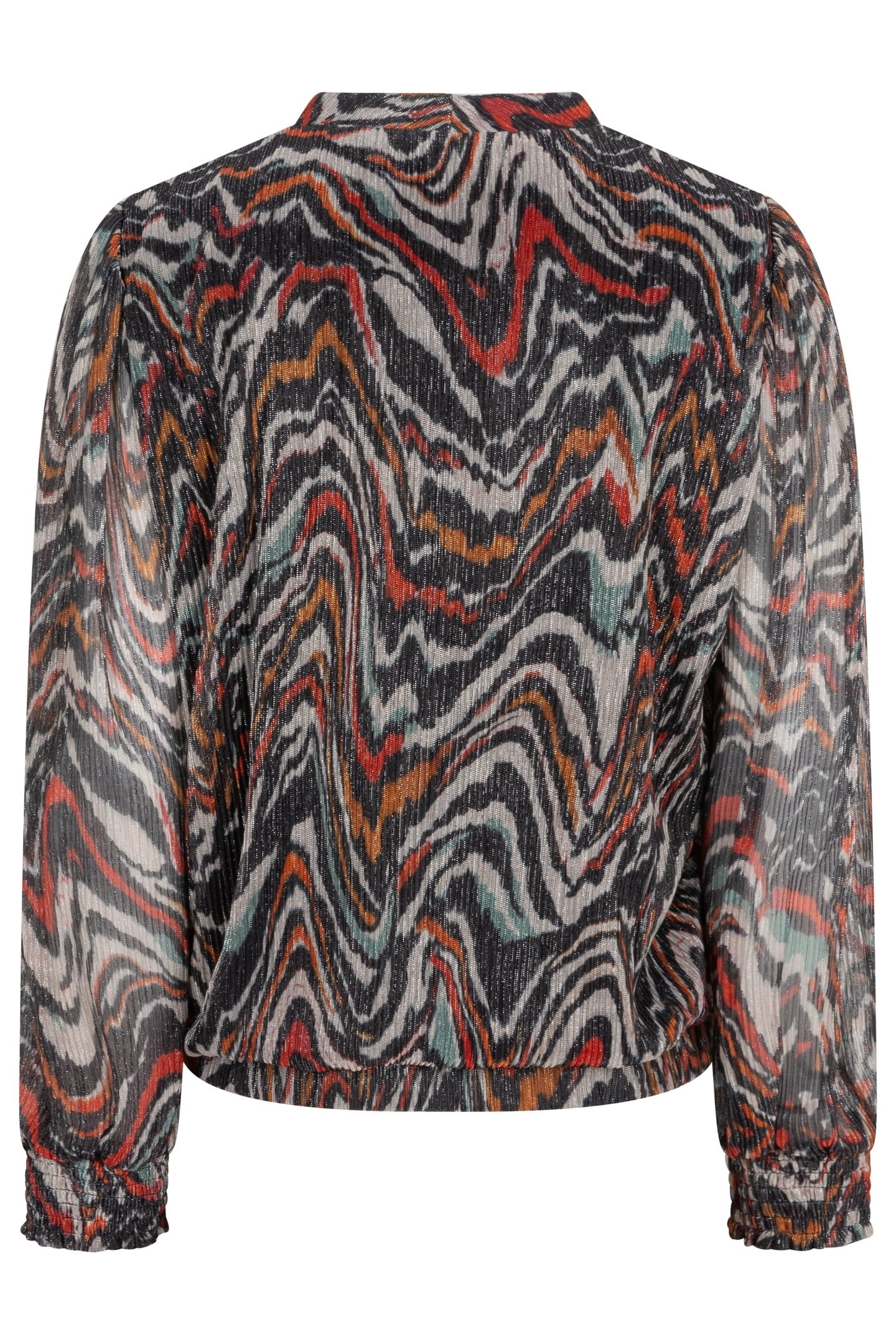 BLOUSE LUREX PLISSE WAVES PRINT 5