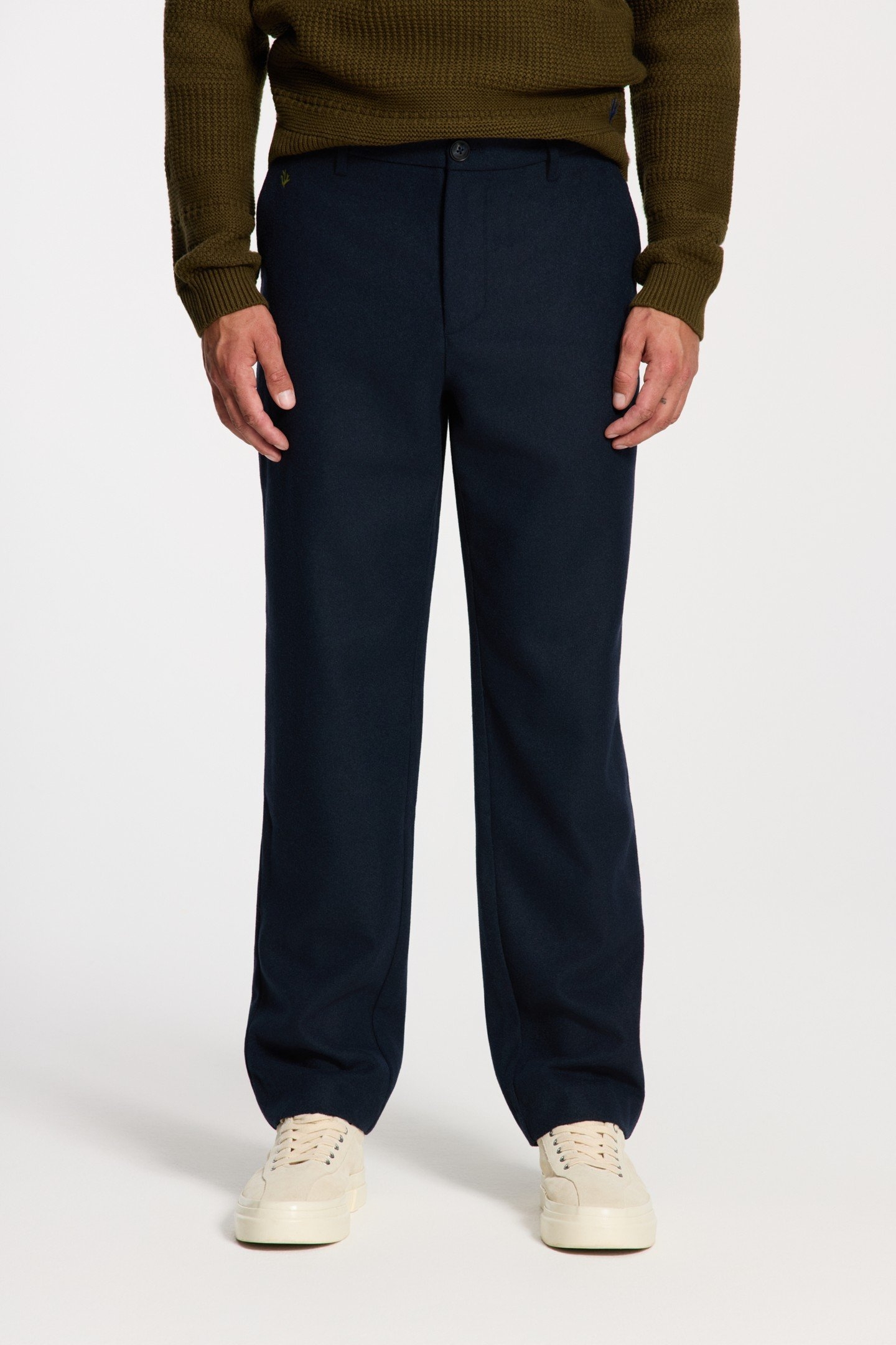 FORD WOOL BLEND STRAIGHT FIT TROUSERS BLUE DARK NAVY 1