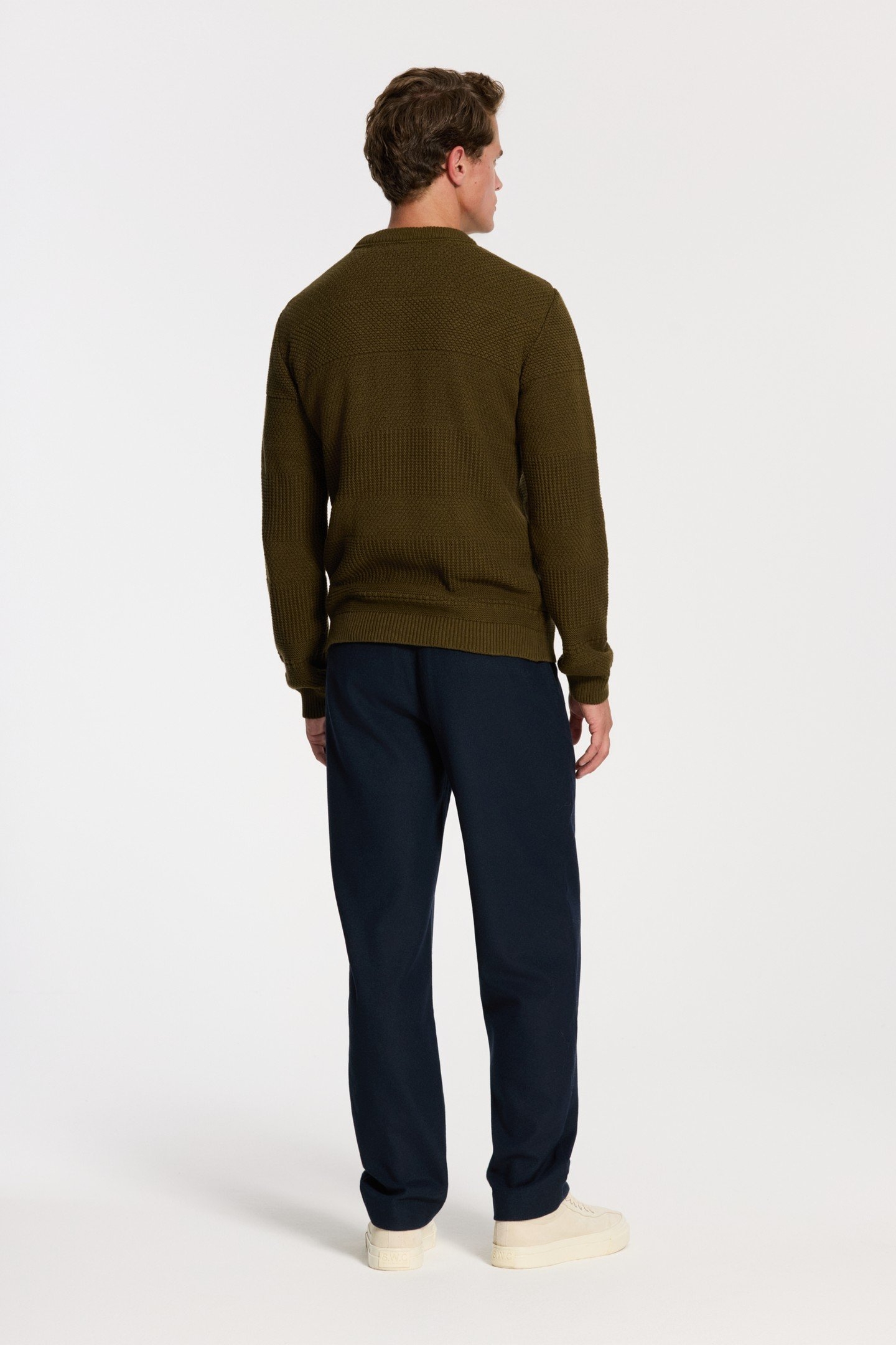 FORD WOOL BLEND STRAIGHT FIT TROUSERS BLUE DARK NAVY 4