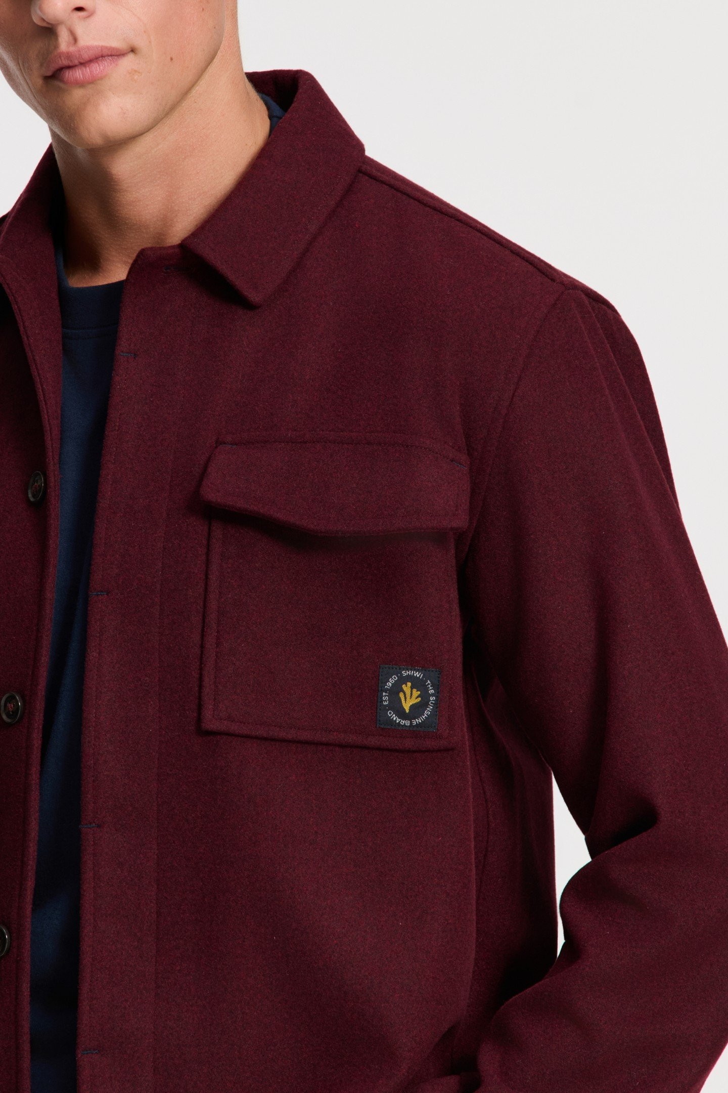 STAN WOOL BLEND LONG SLEEVE SHIRT RED EARTH 7