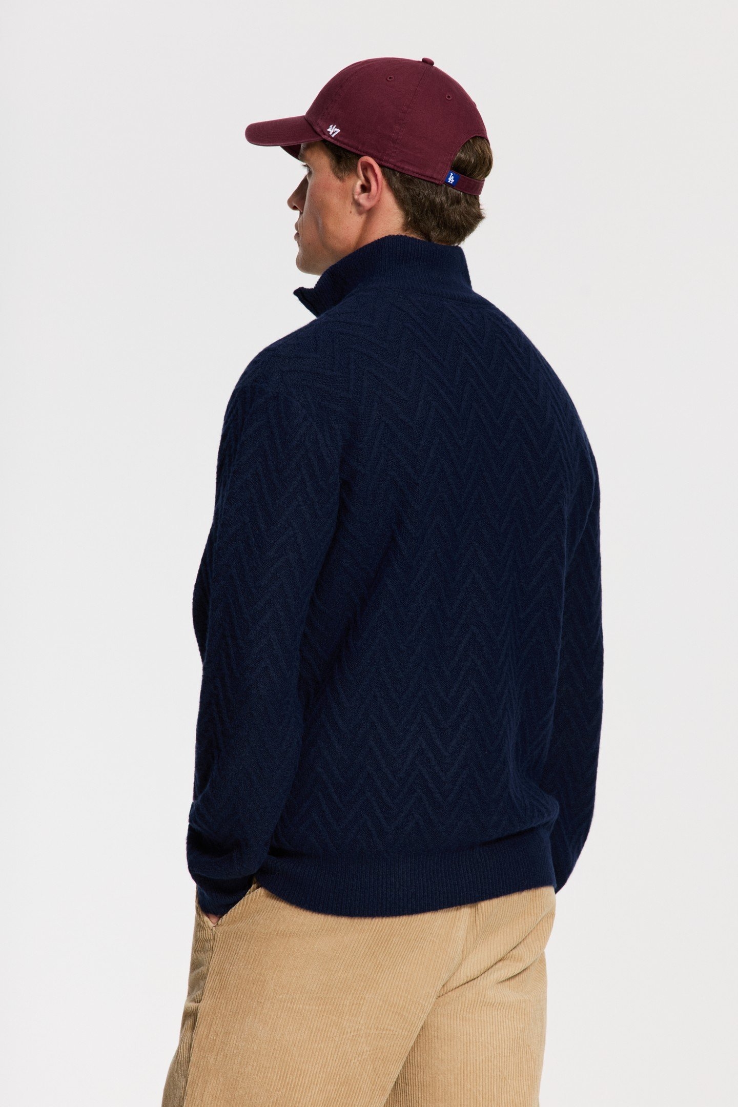 PIKE RELAXED FIT ZIGZAG PULLOVER BLUE DARK NAVY 4