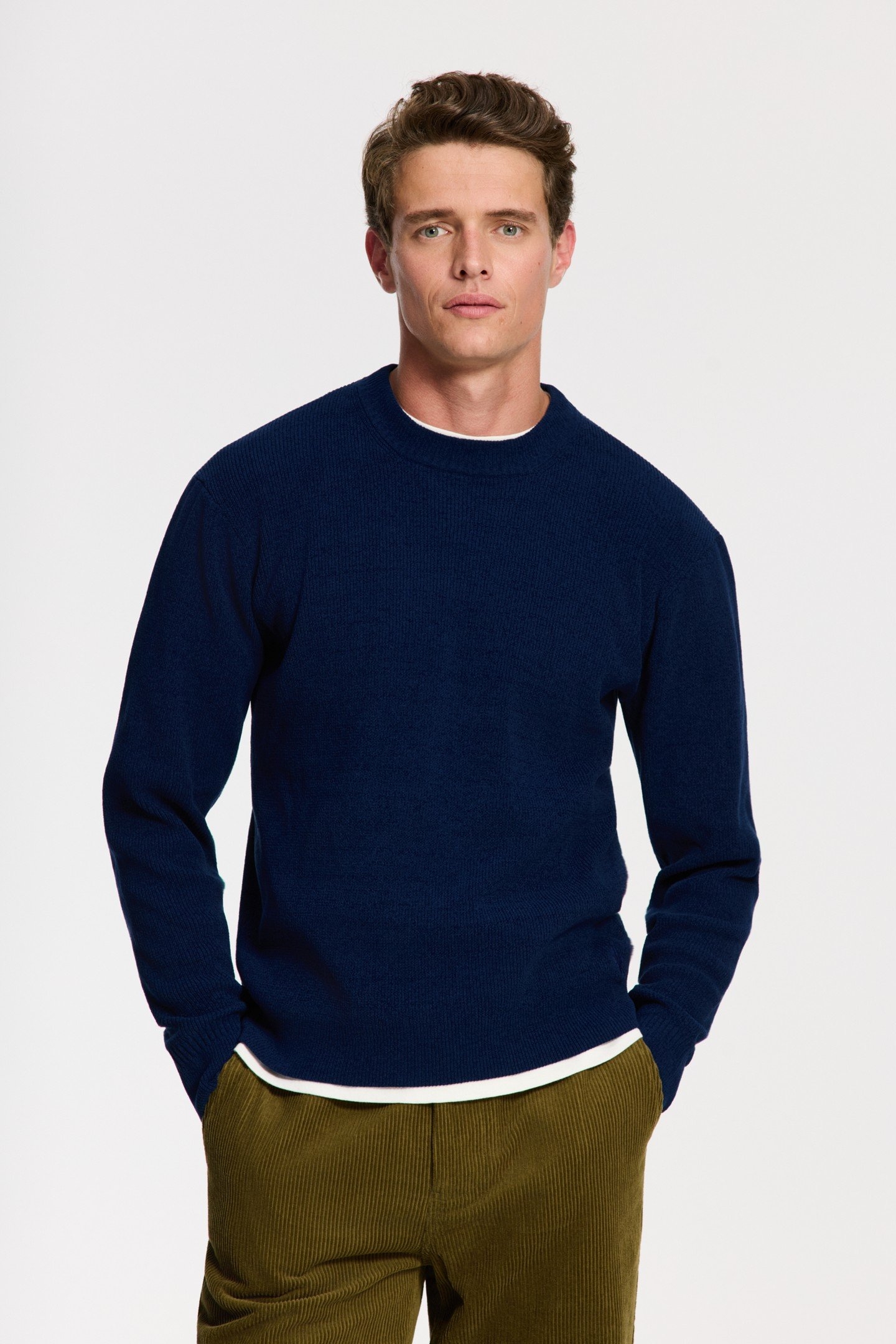 PIKE RELAXED FIT CHENILLE PULLOVER BLUE DARK NAVY 1