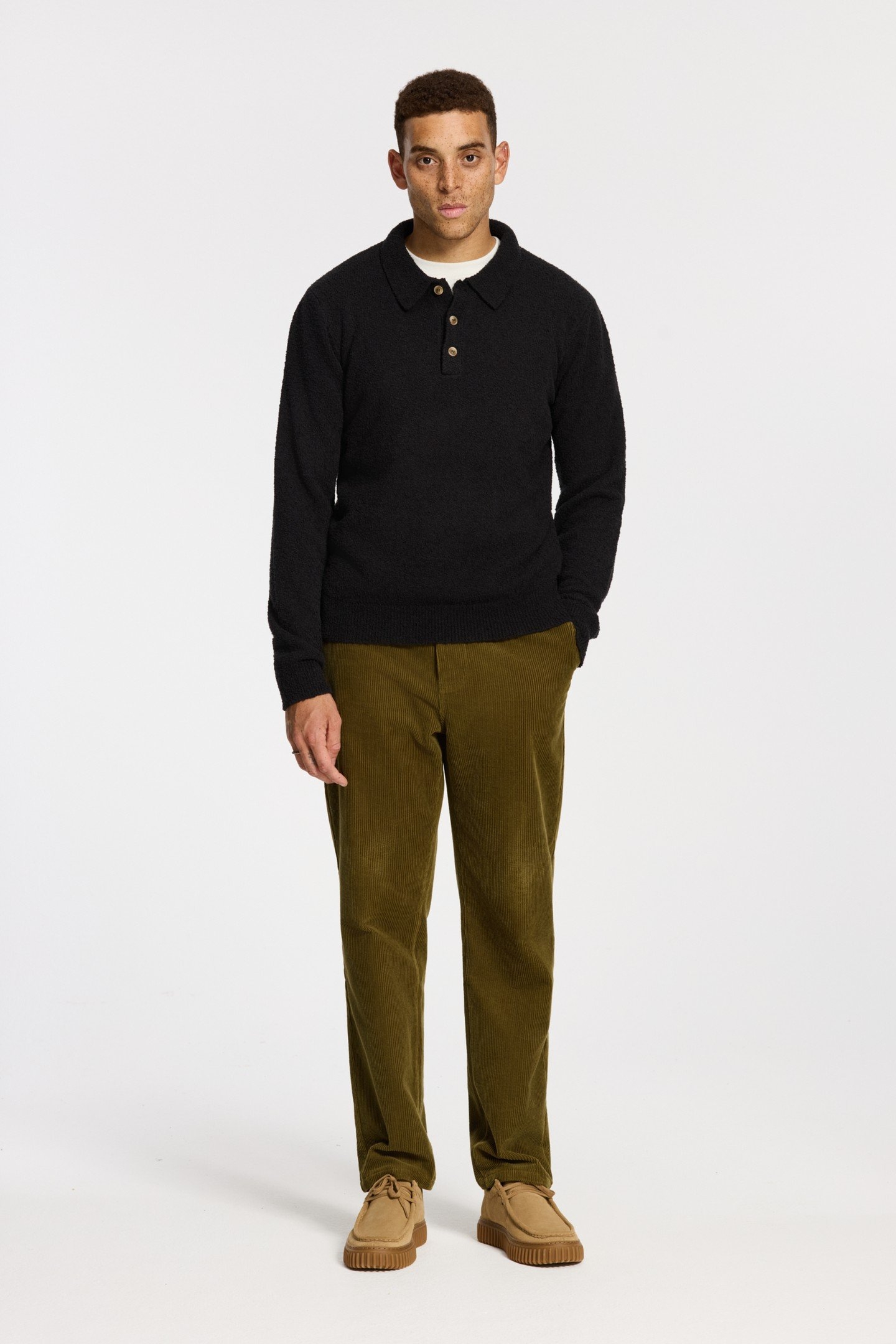 PENN REGULAR FIT BOUCLE POLO BLACK 2