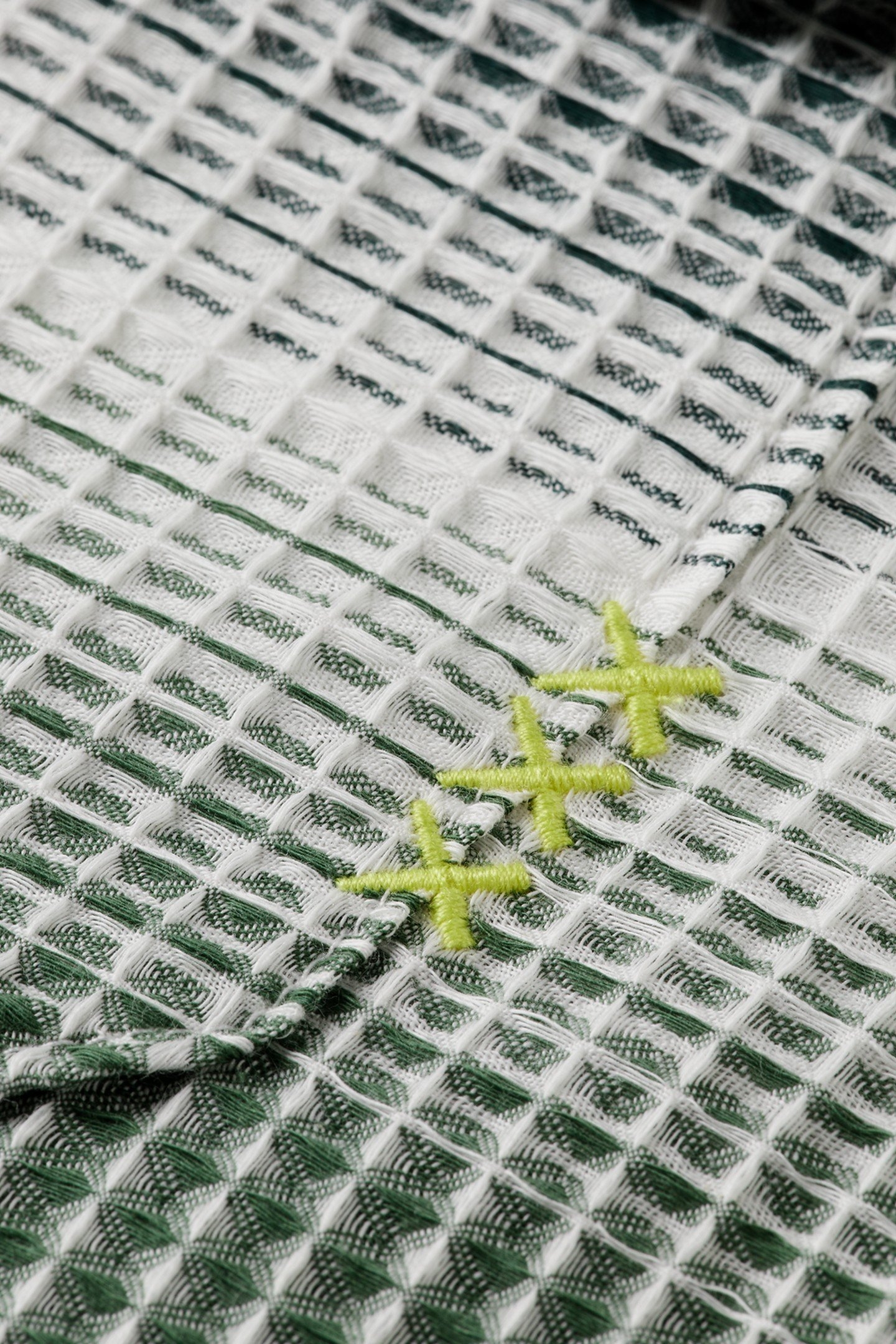 RELAXED FIT STRIPE WAFFLE SHIRT AMSTERDAM GREEN STRIPE 3