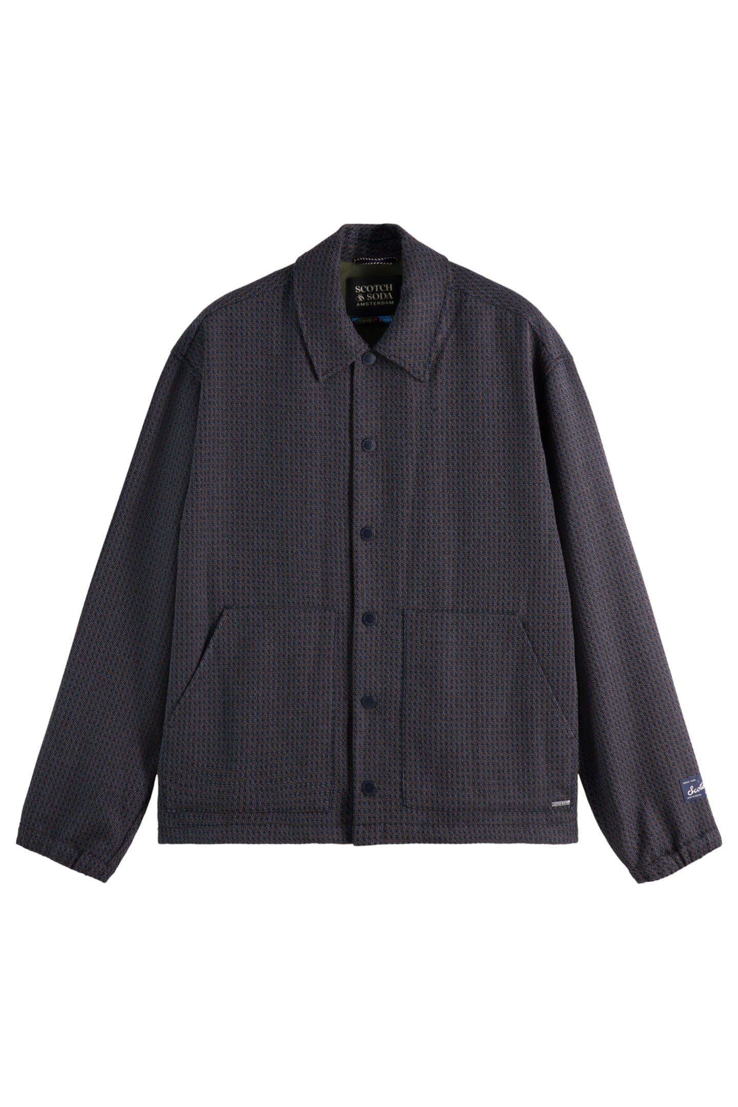 YARN-DYED WITH TECHNICAL DETAILS COACH JACKET NAVY MINI CHEC 1