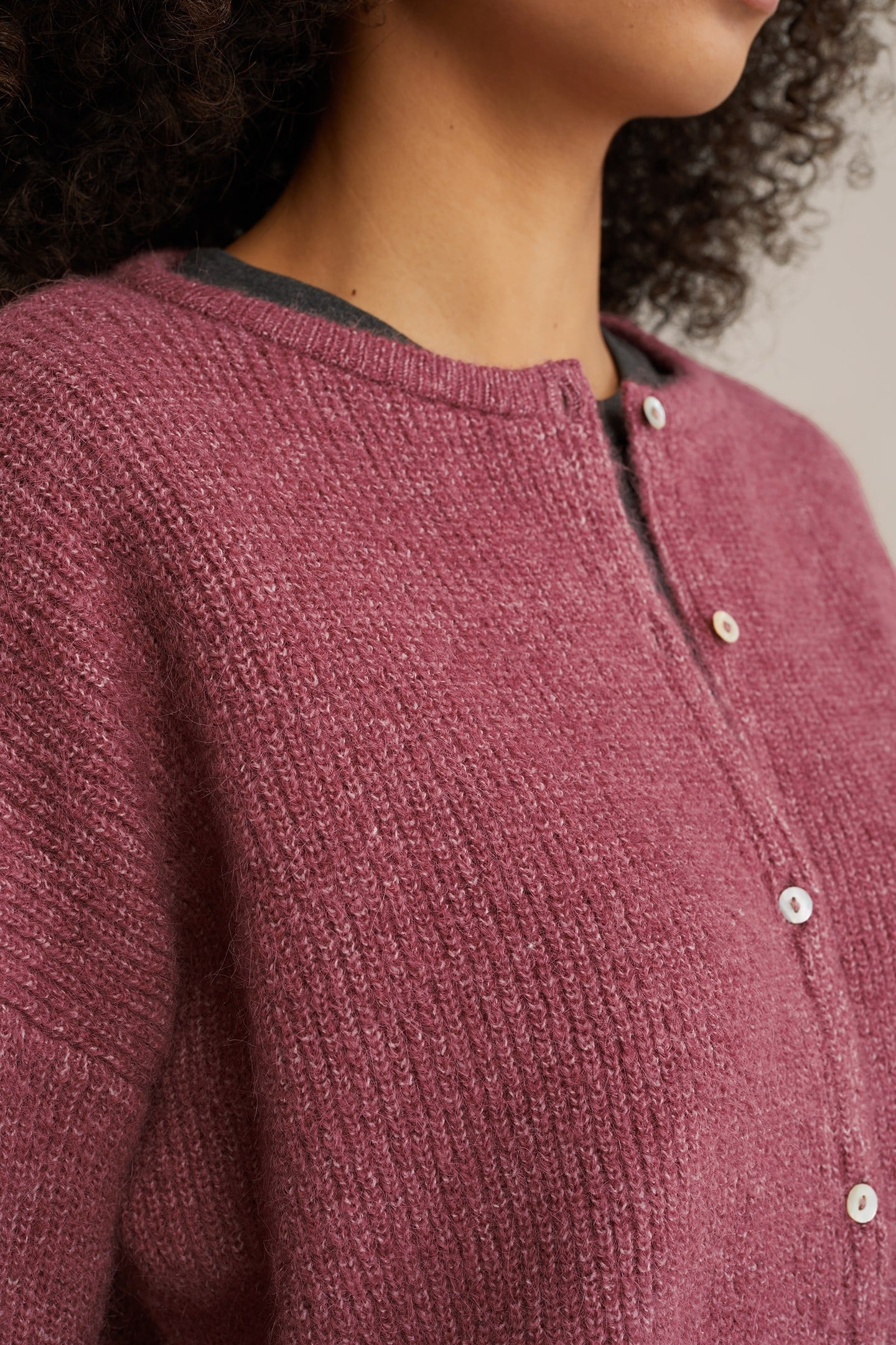 KNITTED CARDIGAN BURGUNDY RED 5