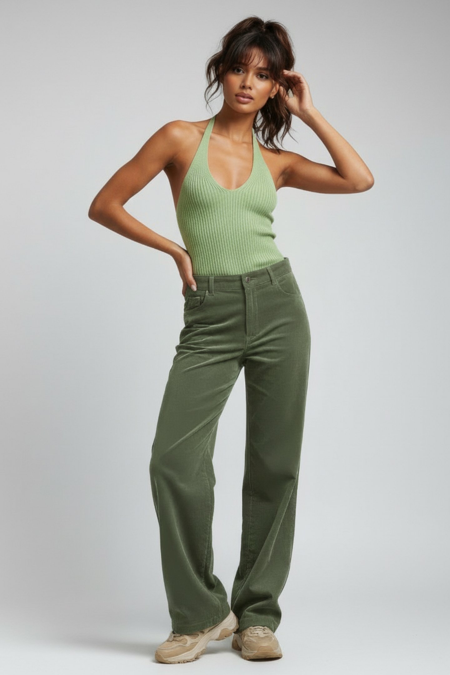 RIB RACER KNITTED TANK PISTACHIO 1