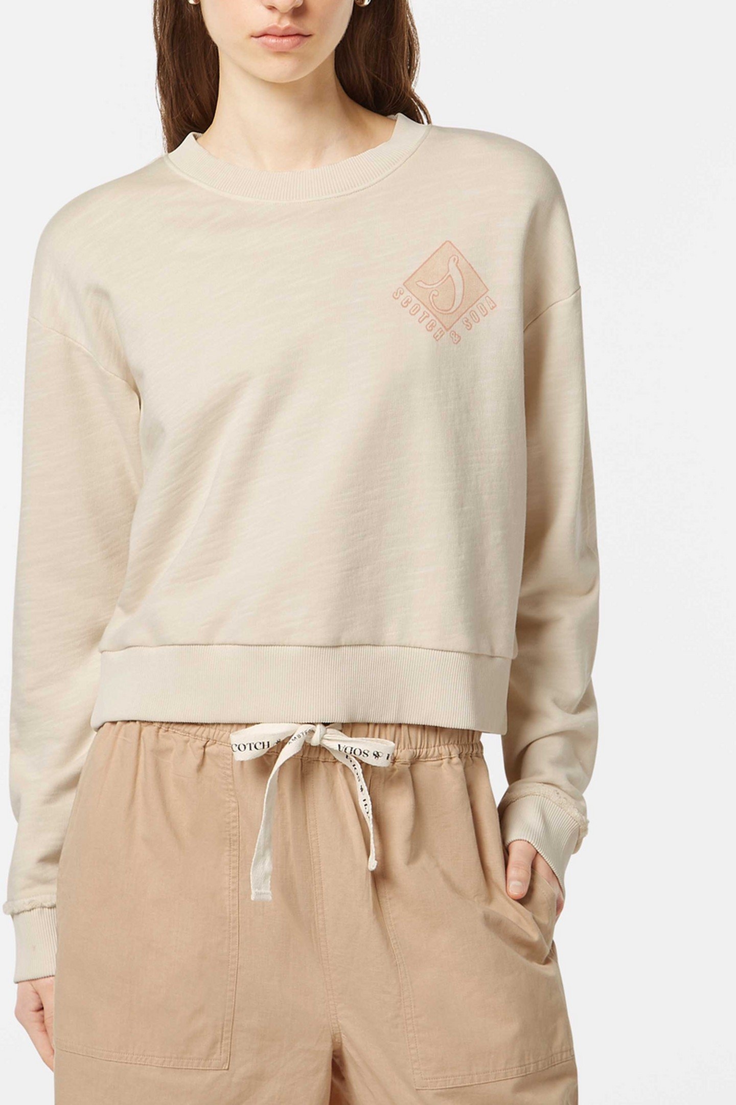 FRONT BACK ARTWORK GARMENT DYE LOOSE FIT SWEATSHIRT SOFT ICE 2