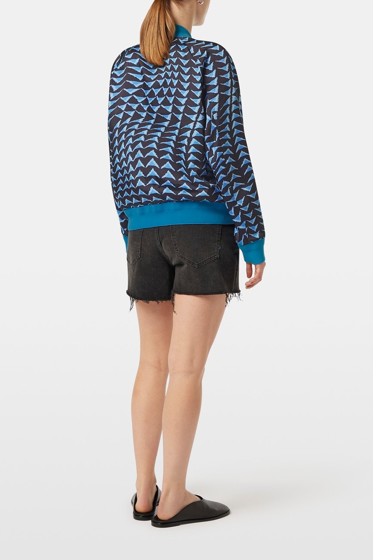 REVERSIBLE PRINTED BOMBER HOUSE OF MIRRORS BLUE/ BLACK 8