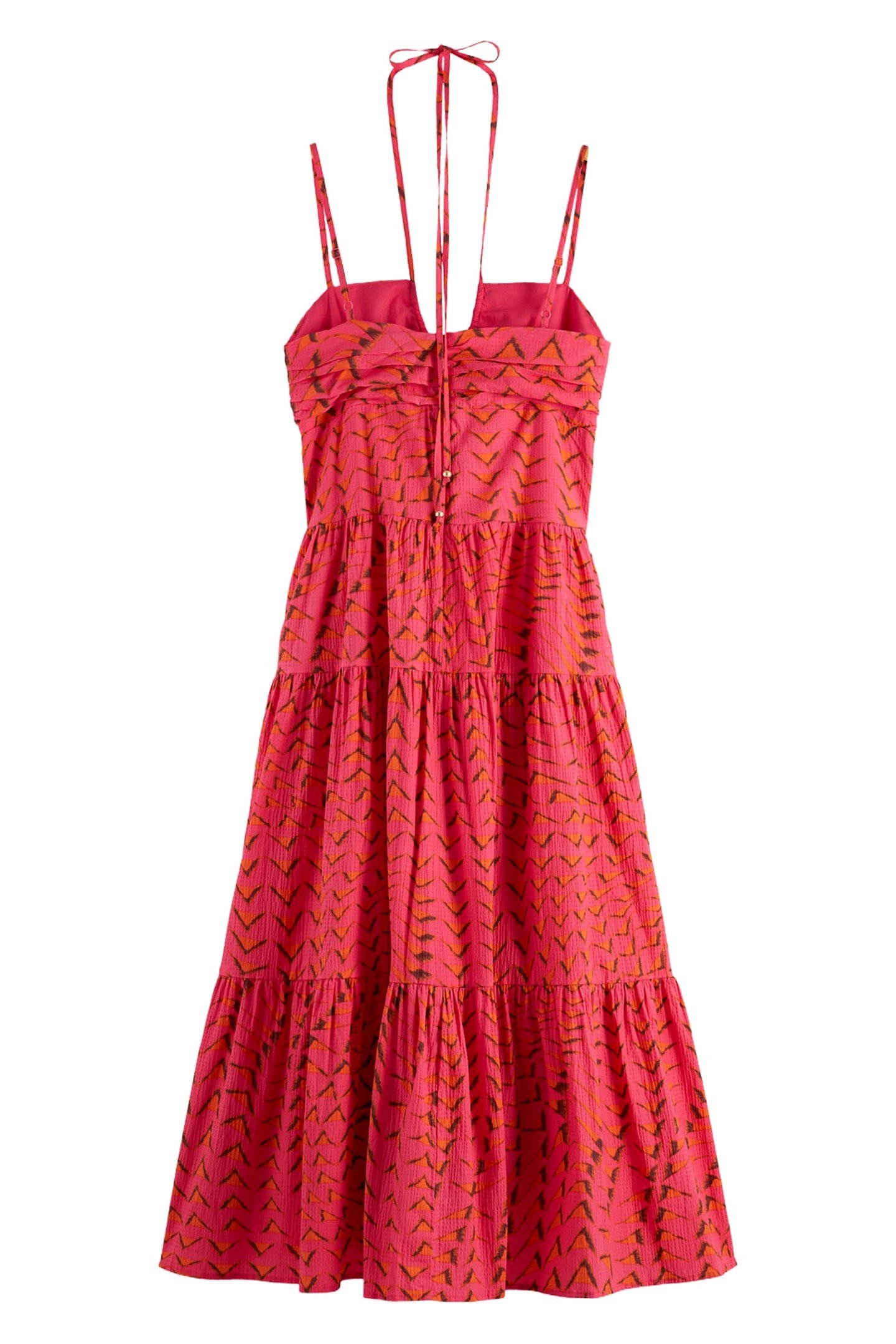 COTTON SEERSUCKER MIDI DRESS HOUSE OF MIRRORS PINK 6