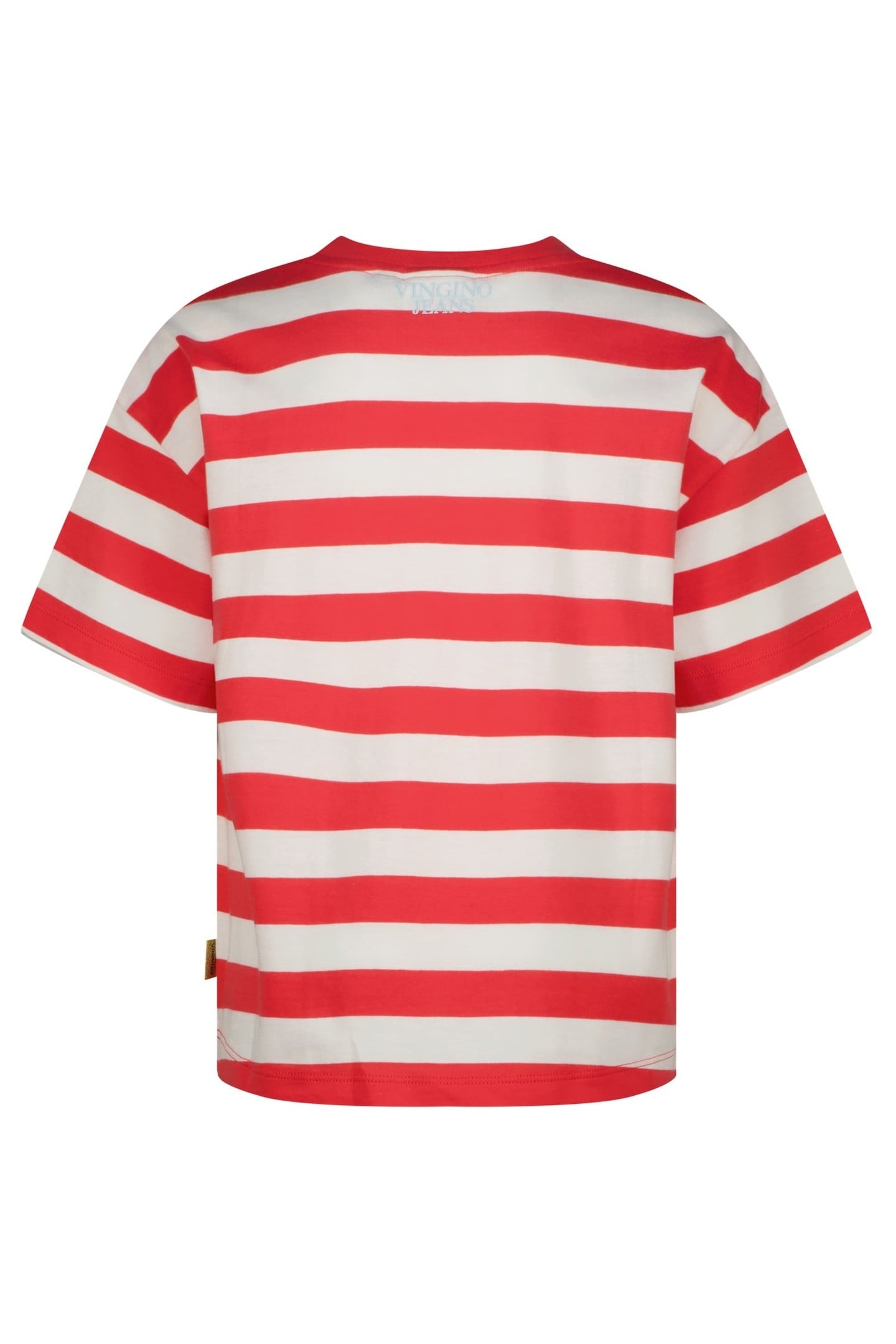GIRLS BASIC STRIPE TEE T-SHIRT BREEZE RED 2