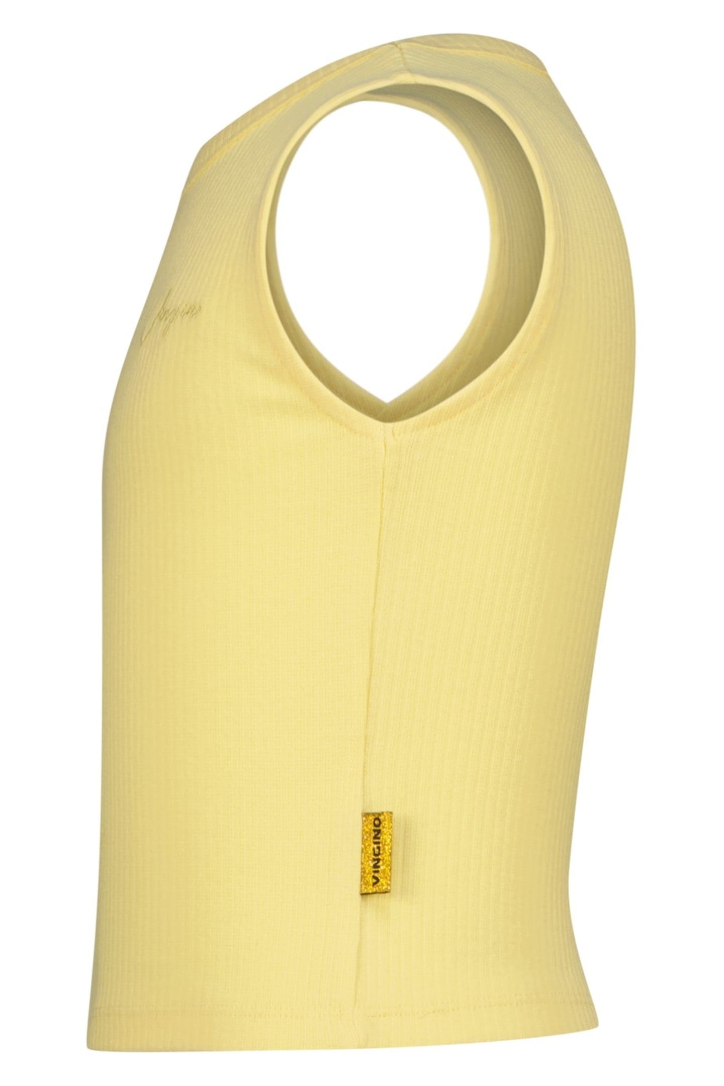 GIRLS BASIC-CROP RIB TOP TOP SUMMER YELLOW 3
