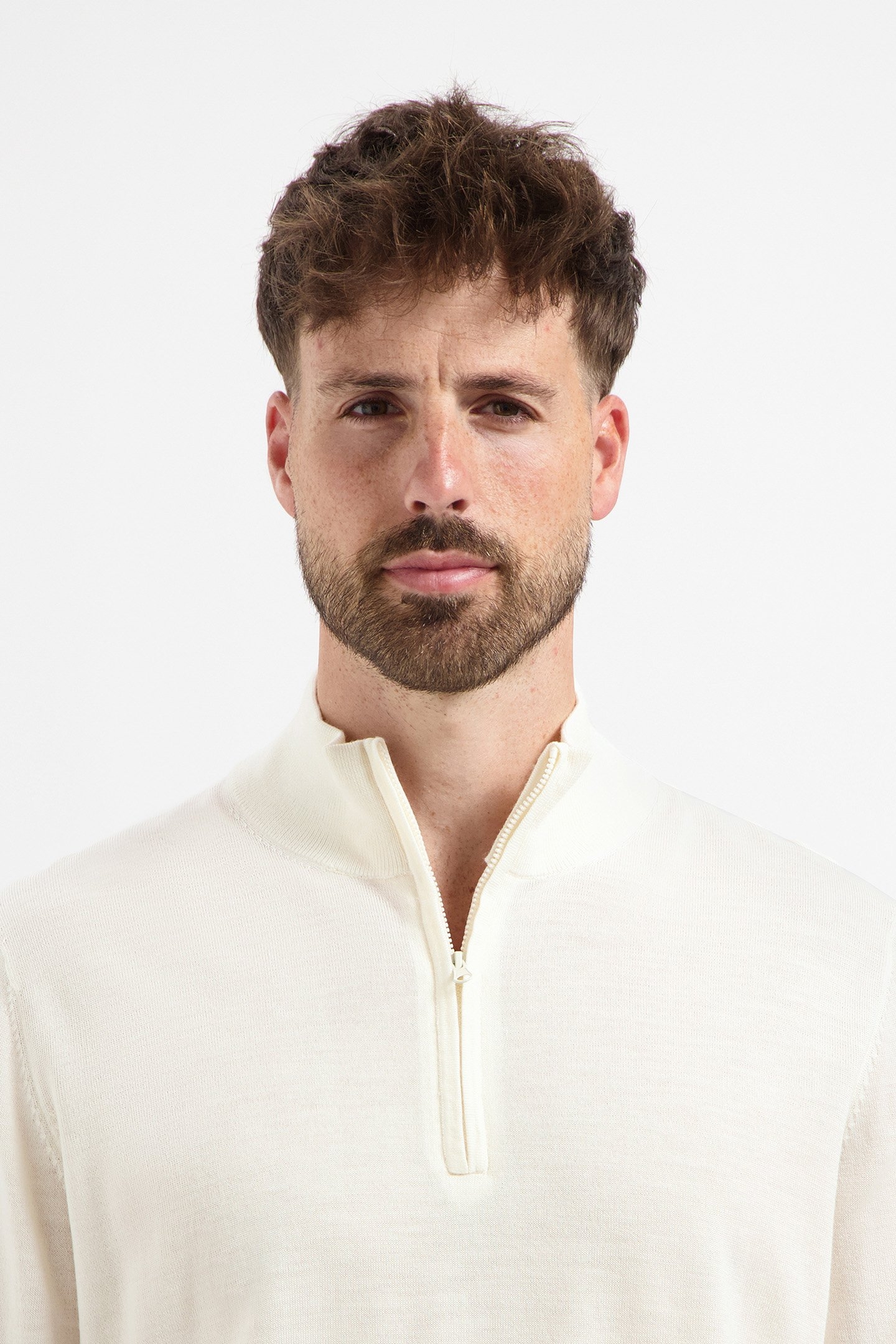 ZIP UP 100% MERINO SEASHELL WHITE 6