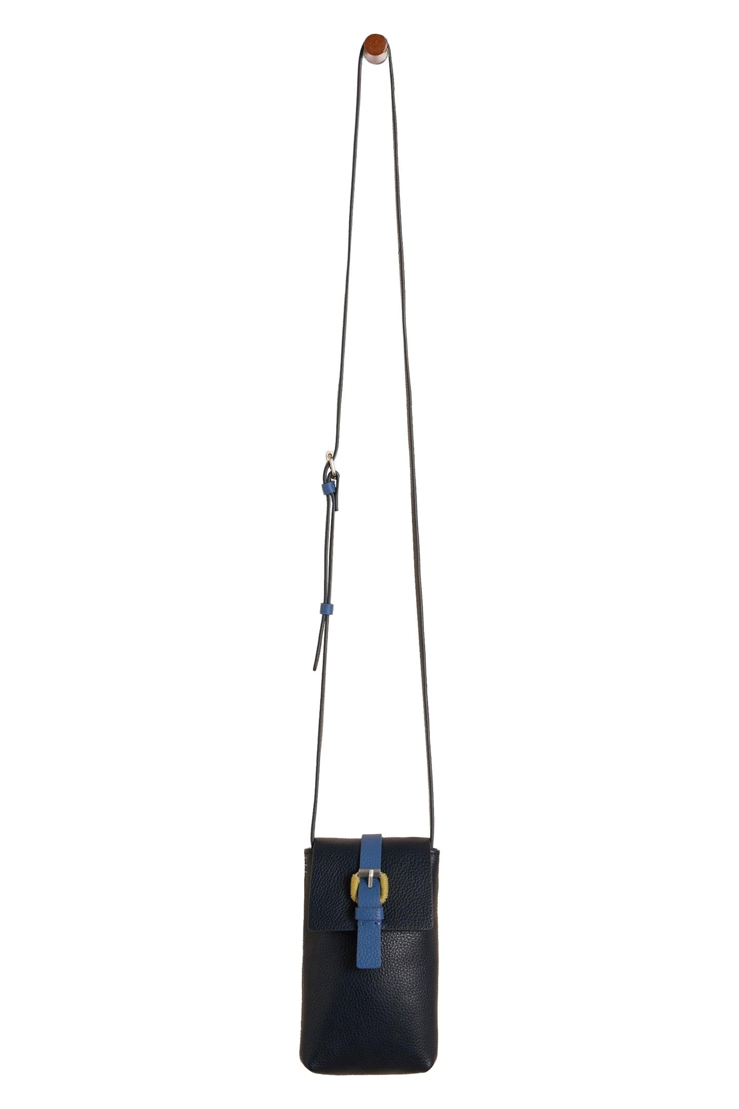 CLARA BUCKLE LEATHER PHONE BAG FRENCH NAVY 2