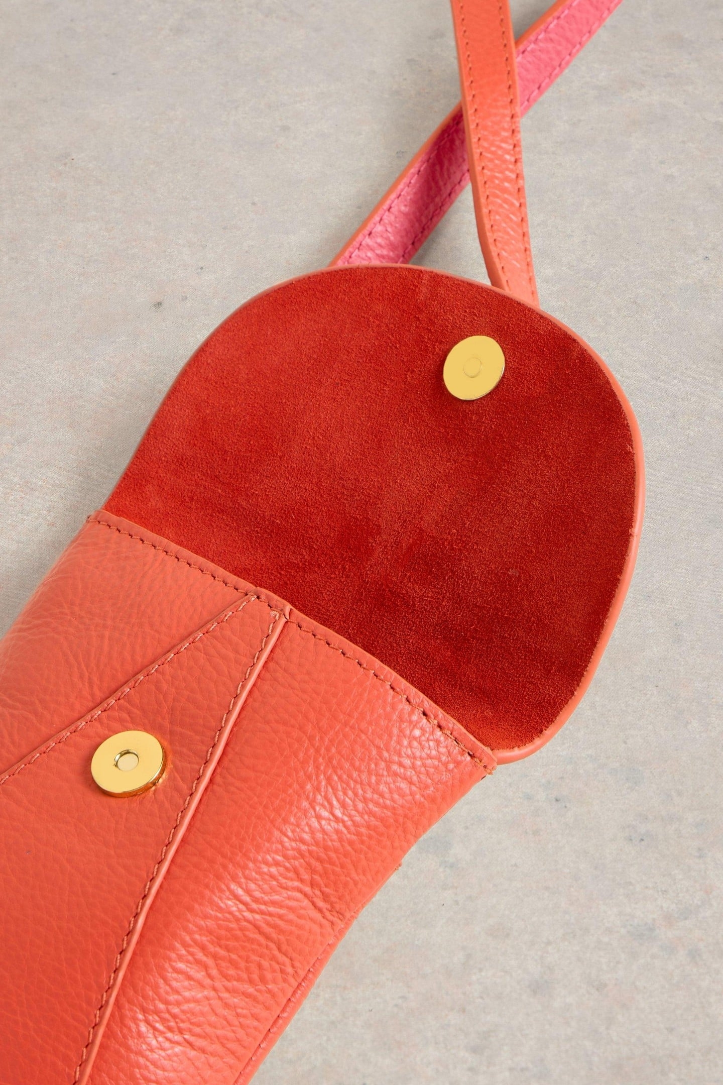 COCO LEATHER PHONE BAG BRIGHT RED 5