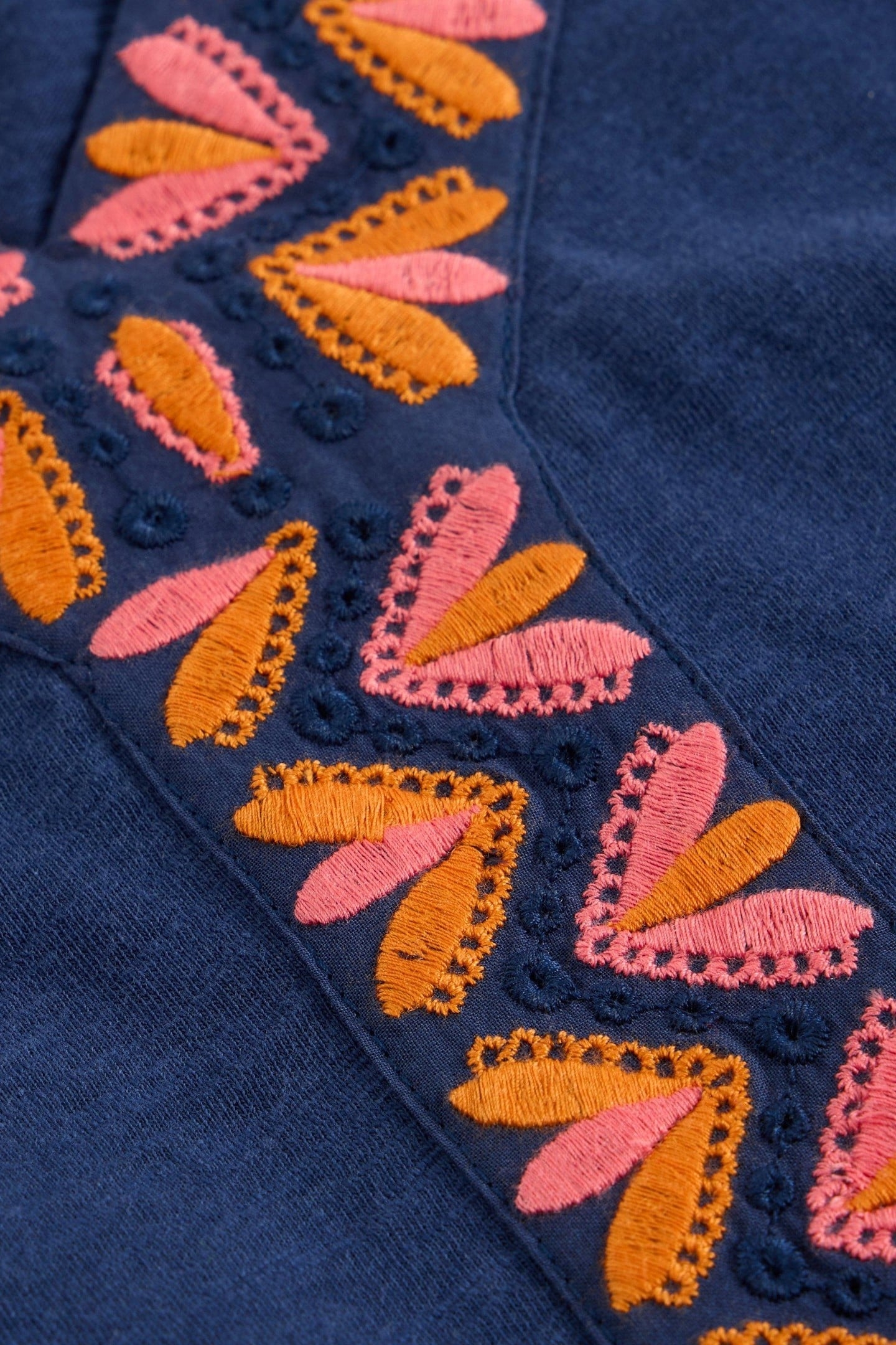 NEVA EMBROIDERED TOP NAVY MULTI 5